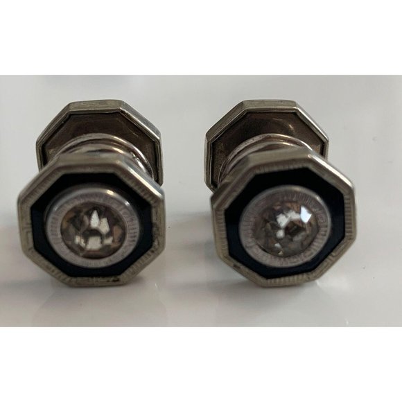 Lot of 3 Sets Art Deco Guilloche Snap Cuff Links